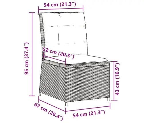 Atgāžams Dārza Dīvāns Ar Spilveniem, Melna Pe Rotangpalma Vidaxl