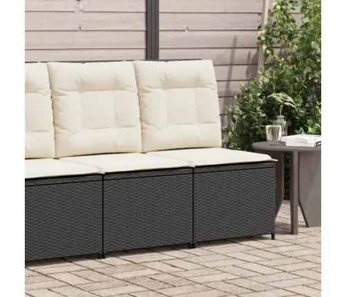 Atgāžams Dārza Dīvāns Ar Spilveniem, Melna Pe Rotangpalma Vidaxl