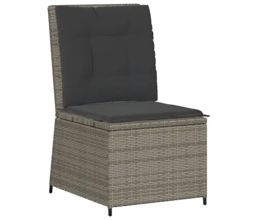 Atgāžams Dārza Stūra Krēsls Ar Matračiem, Pelēka Pe Rotangpalma Vidaxl