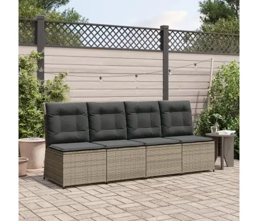 Atgāžams Dārza Stūra Krēsls Ar Matračiem, Pelēka Pe Rotangpalma Vidaxl