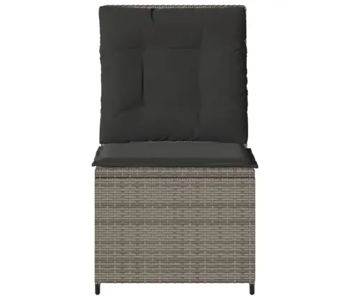 Atgāžams Dārza Stūra Krēsls Ar Matračiem, Pelēka Pe Rotangpalma Vidaxl