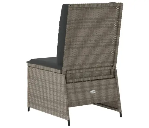 Atgāžams Dārza Stūra Krēsls Ar Matračiem, Pelēka Pe Rotangpalma Vidaxl