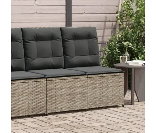 Atgāžams Dārza Stūra Krēsls Ar Matračiem, Pelēka Pe Rotangpalma Vidaxl