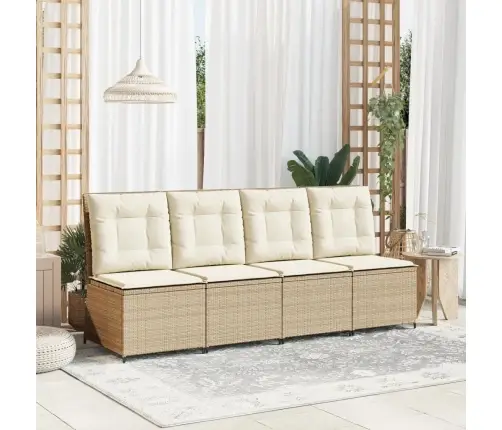 Atgāžams Dārza Krēsls Ar Matračiem, Bēša Pe Rotangpalma Vidaxl