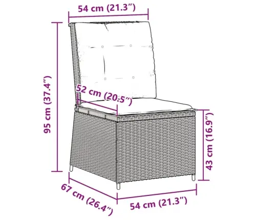 Atgāžams Dārza Krēsls Ar Matračiem, Bēša Pe Rotangpalma Vidaxl
