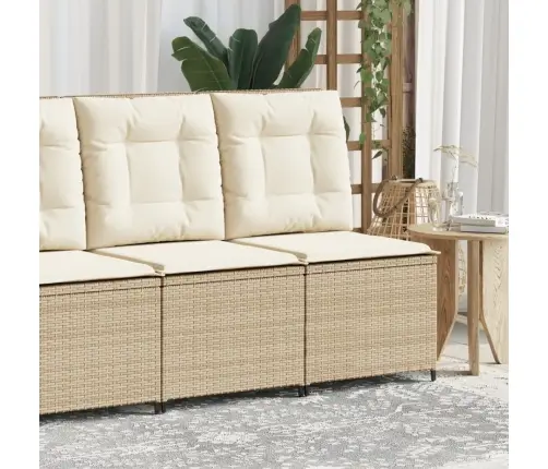 Atgāžams Dārza Krēsls Ar Matračiem, Bēša Pe Rotangpalma Vidaxl