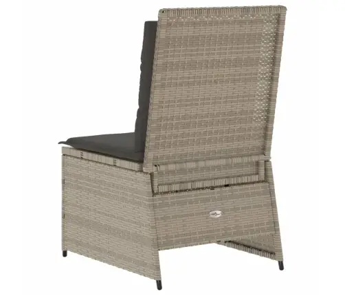 Atgāžams Dārza Krēsls Ar Matračiem, Gaiši Pelēka Pe Rotangpalma Vidaxl