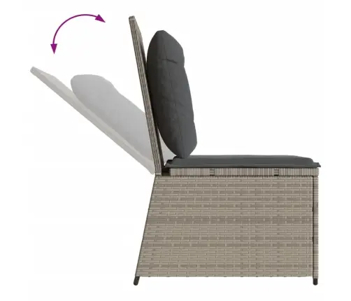 Atgāžams Dārza Krēsls Ar Matračiem, Gaiši Pelēka Pe Rotangpalma Vidaxl