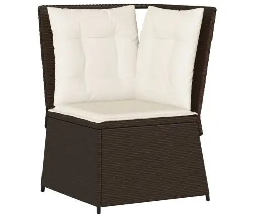 Dārza Stūra Dīvāns Ar Spilveniem, Brūna Pe Rotangpalma Vidaxl