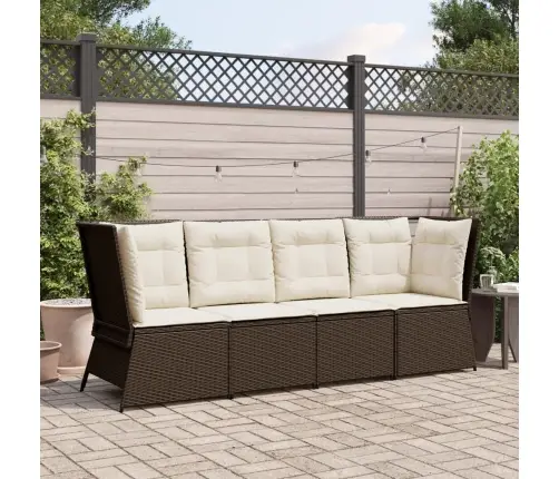 Dārza Stūra Dīvāns Ar Spilveniem, Brūna Pe Rotangpalma Vidaxl