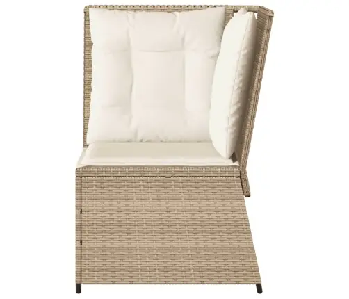 Kampinė Sodo Sofos Dalis Su Pagalvėlėmis, Smėlio, Poliratanas