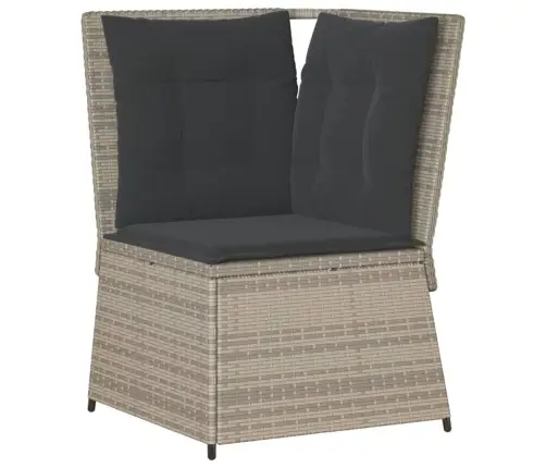 Dārza Stūra Dīvāns Ar Matračiem, Gaiši Pelēka Pe Rotangpalma Vidaxl Dārza Stūra Dīvāns Ar Matračiem, Gaiši Pelēka Pe Rotangpalma Vidaxl