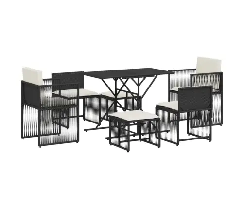 7-Daļīgs Dārza Mēbeļu Komplekts Ar Matračiem, Pe Rotangpalma Vidaxl