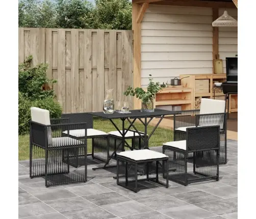 7-Daļīgs Dārza Mēbeļu Komplekts Ar Matračiem, Pe Rotangpalma Vidaxl