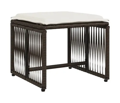 7-Daļīgs Dārza Mēbeļu Komplekts, Matrači, Brūna Pe Rotangpalma Vidaxl