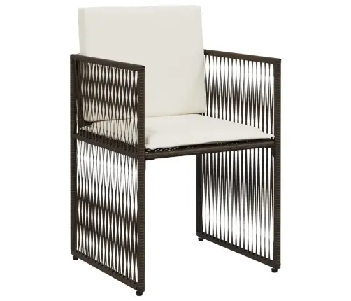 7-Daļīgs Dārza Mēbeļu Komplekts, Matrači, Brūna Pe Rotangpalma Vidaxl