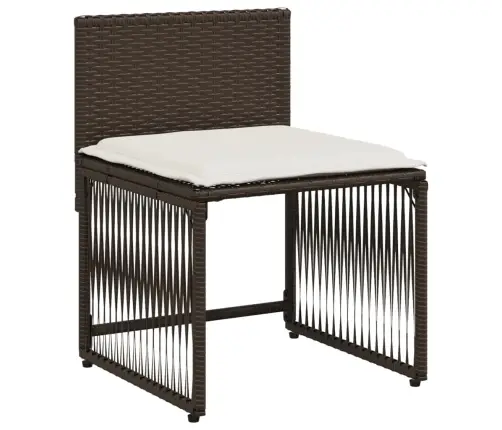 7-Daļīgs Dārza Mēbeļu Komplekts, Matrači, Brūna Pe Rotangpalma Vidaxl