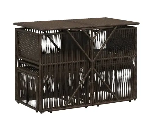 7-Daļīgs Dārza Mēbeļu Komplekts, Matrači, Brūna Pe Rotangpalma Vidaxl