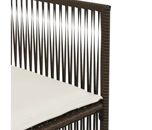 7-Daļīgs Dārza Mēbeļu Komplekts, Matrači, Brūna Pe Rotangpalma Vidaxl