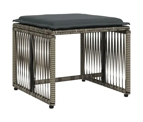 7-Daļīgs Dārza Mēbeļu Komplekts, Matrači, Pelēka Pe Rotangpalma Vidaxl