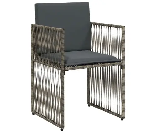 7-Daļīgs Dārza Mēbeļu Komplekts, Matrači, Pelēka Pe Rotangpalma Vidaxl