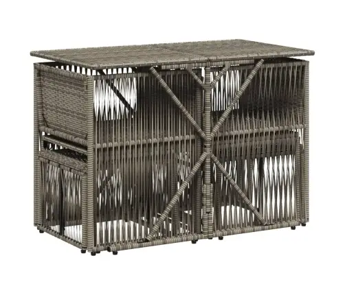 7-Daļīgs Dārza Mēbeļu Komplekts, Matrači, Pelēka Pe Rotangpalma Vidaxl