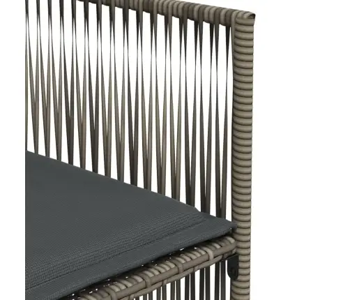 7-Daļīgs Dārza Mēbeļu Komplekts, Matrači, Pelēka Pe Rotangpalma Vidaxl