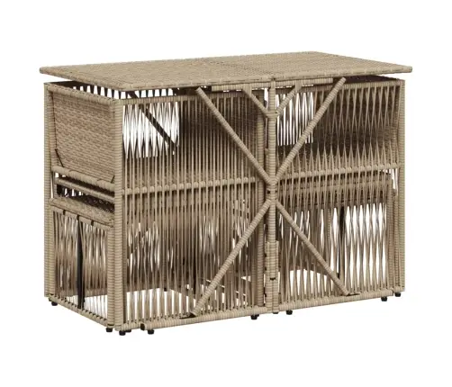 Sodo Komplektas Su Pagalvėlėmis, 7 Dalių, Smėlio, Poliratanas