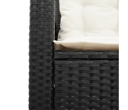 Dārza Dīvāns Ar Galdiņu Un Spilveniem, Melna Pe Rotangpalma Vidaxl
