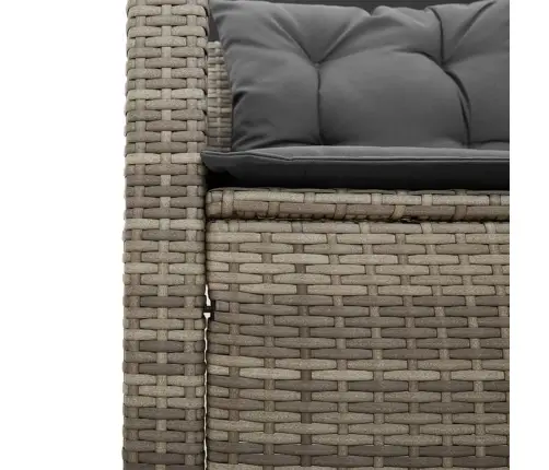 Dārza Dīvāns Ar Galdiņu Un Spilveniem, Pelēka Pe Rotangpalma Vidaxl