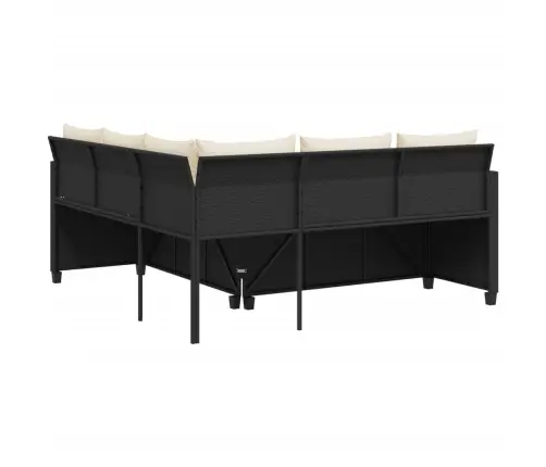 L-Kujuline Aiadiivan Koos Laua Ja Patjadega, Must, Polürotang