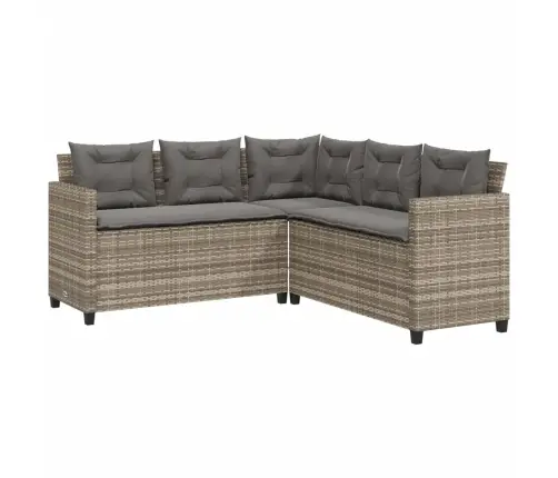 Dārza Dīvāns Ar Galdiņu Un Spilveniem, Pelēka Pe Rotangpalma Vidaxl