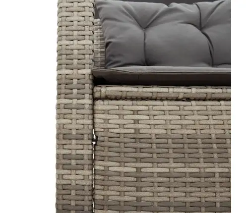 Dārza Dīvāns Ar Galdiņu Un Spilveniem, Pelēka Pe Rotangpalma Vidaxl