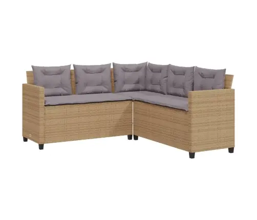 Dārza Dīvāns Ar Galdiņu Un Spilveniem, Bēša Pe Rotangpalma Vidaxl