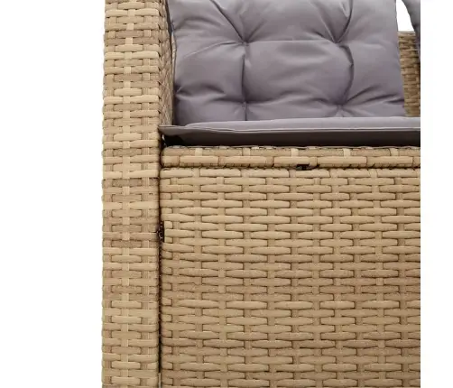 Dārza Dīvāns Ar Galdiņu Un Spilveniem, Bēša Pe Rotangpalma Vidaxl