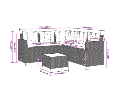 Dārza Dīvāns Ar Galdiņu Un Spilveniem, Bēša Pe Rotangpalma Vidaxl