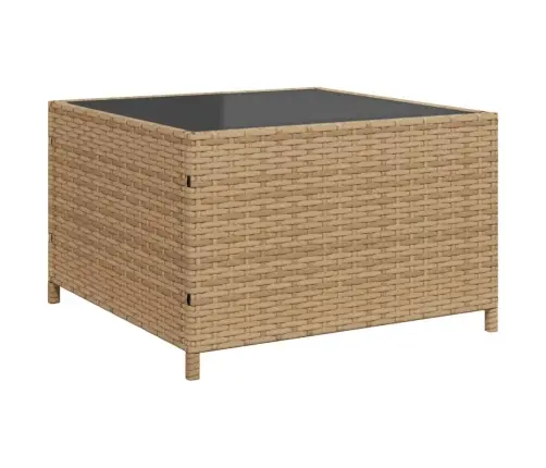 Sodo Sofa Su Stalu/Pagalvėlėmis, Smėlio, Poliratanas, L Formos