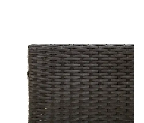 Sodo Sofa Su Stalu/Pagalvėlėmis, Juoda, Poliratanas, L Formos Sodo Sofa Su Stalu/Pagalvėlėmis, Juoda, Poliratanas, L Formos
