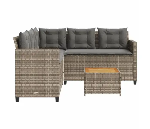 Dārza Dīvāns Ar Galdiņu Un Spilveniem, Pelēka Pe Rotangpalma Vidaxl