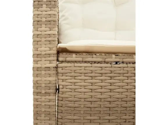 Sodo Sofa Su Stalu/Pagalvėlėmis, Smėlio, Poliratanas, L Formos