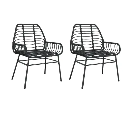 Dārza Krēsli, 2. Gab., Melna Pe Rotangpalma Vidaxl