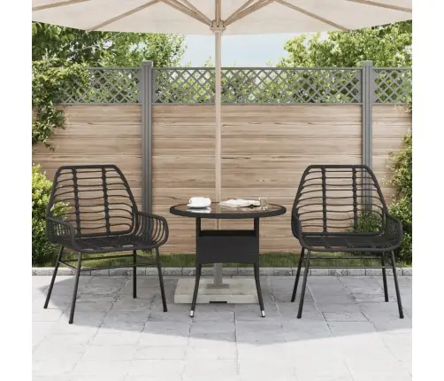 Dārza Krēsli, 2. Gab., Melna Pe Rotangpalma Vidaxl