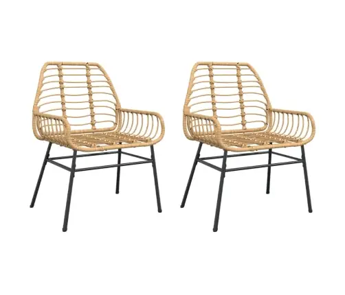 Dārza Krēsli, 2 Gab., Brūns Pe Rotangpalmas Pinums Vidaxl