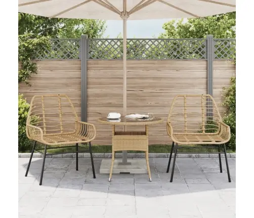 Dārza Krēsli, 2 Gab., Brūns Pe Rotangpalmas Pinums Vidaxl