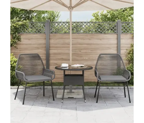 Dārza Krēsli, 2 Gab., Ar Matračiem, Pe Rotangpalma, Pelēks Vidaxl