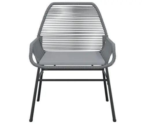 Dārza Krēsli, 2 Gab., Ar Matračiem, Pe Rotangpalma, Pelēks Vidaxl