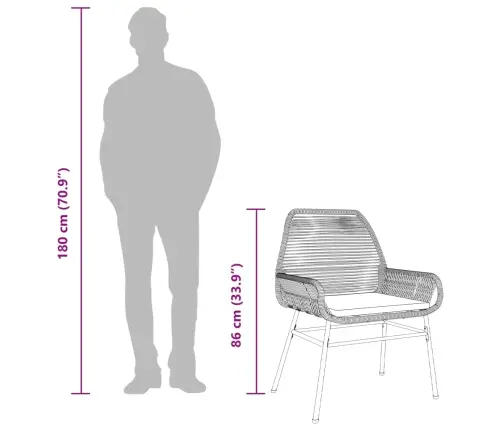 Dārza Krēsli, 2 Gab., Ar Matračiem, Pe Rotangpalma, Pelēks Vidaxl