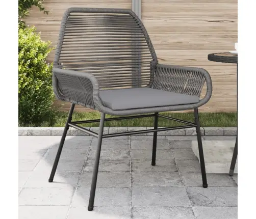 Dārza Krēsli, 2 Gab., Ar Matračiem, Pe Rotangpalma, Pelēks Vidaxl