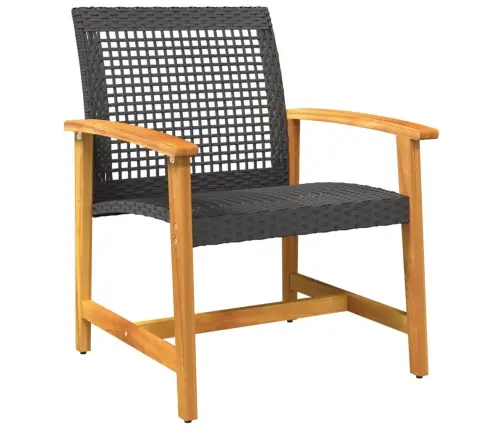 Dārza Krēsli, 2 Gab., Melna Pe Rotangpalma, Akācijas Koks Vidaxl