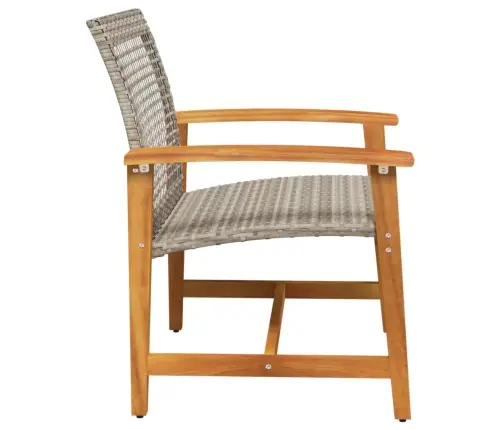 Dārza Krēsli, 2 Gab., Pelēka Pe Rotangpalma, Akācijas Koks Vidaxl